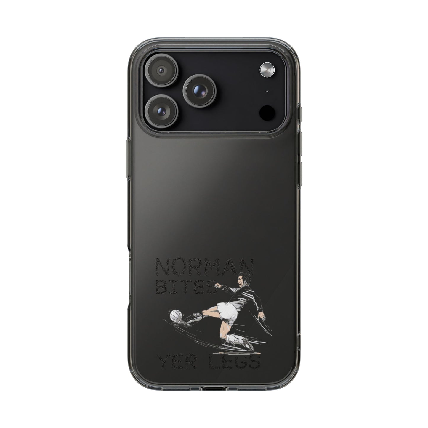 Leeds United Norman Bites 'YER  LEGS' Clear Impact-Resistant Case