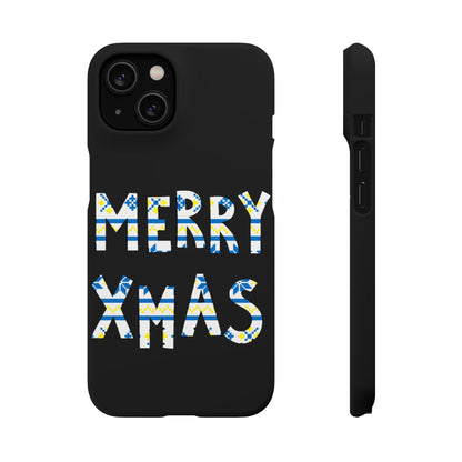 Leeds United "Merry Xmas" Blue &  Yellow Emblem Snap Case:  Christmas Edition