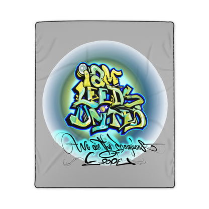 LUFC “Leeds United Graffiti”  Polyester Fleece Blanket: Bold Fan  Art Design