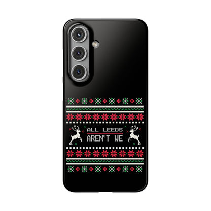 LUFC "All Leeds Aren't We" Red &  Green Emblem Snap Case: Christmas  Edition