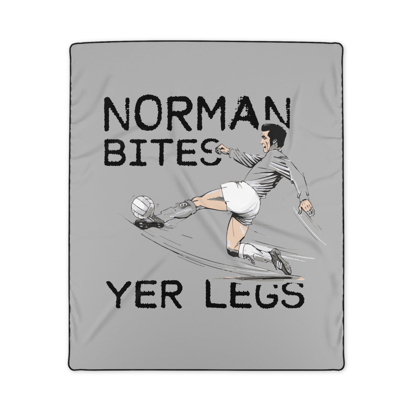 LUFC “Norman Bites Yer Legs”  Remembrance Day Snuggle Blanket:  Cozy Tribute to a Leeds Legend