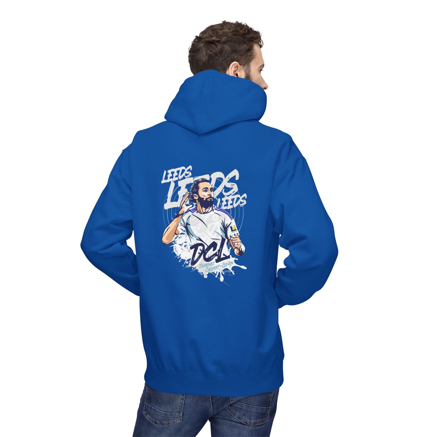 LUFC Softstyle Fleece Hoodie “LEEDS:  Dominic Calvert-Lewin” Midweight  Unisex - Lufcnews.co.uk