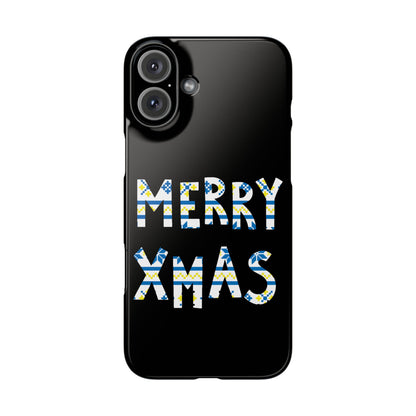 Leeds United "Merry Xmas" Blue &  Yellow Emblem Snap Case:  Christmas Edition
