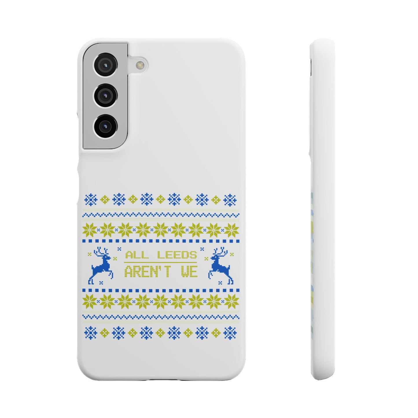 LUFC "All Leeds Aren't We" Blue &  Yellow Emblem Snap Case:  Christmas Edition