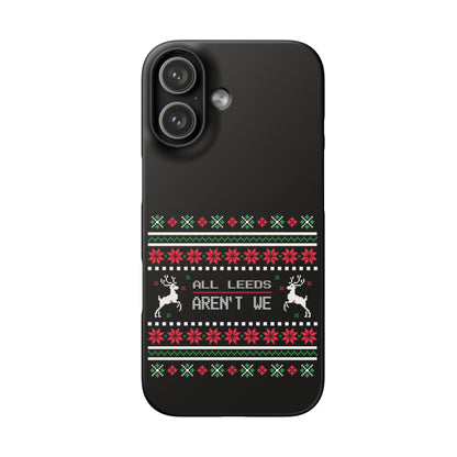 LUFC "All Leeds Aren't We" Red &  Green Emblem Snap Case: Christmas  Edition