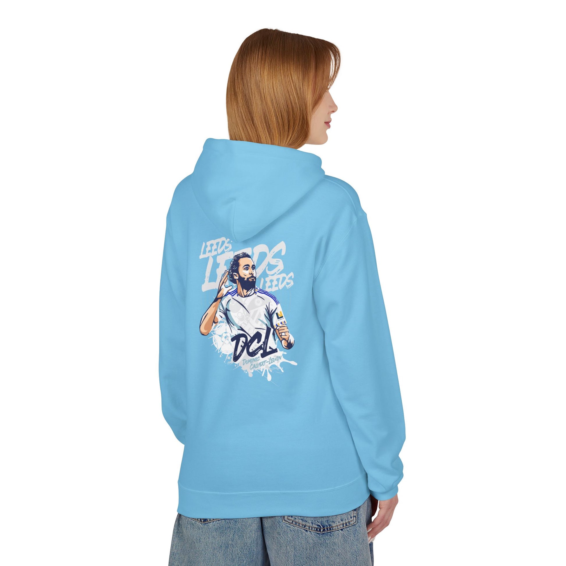 LUFC Softstyle Fleece Hoodie “LEEDS:  Dominic Calvert-Lewin” Midweight  Unisex - Lufcnews.co.uk