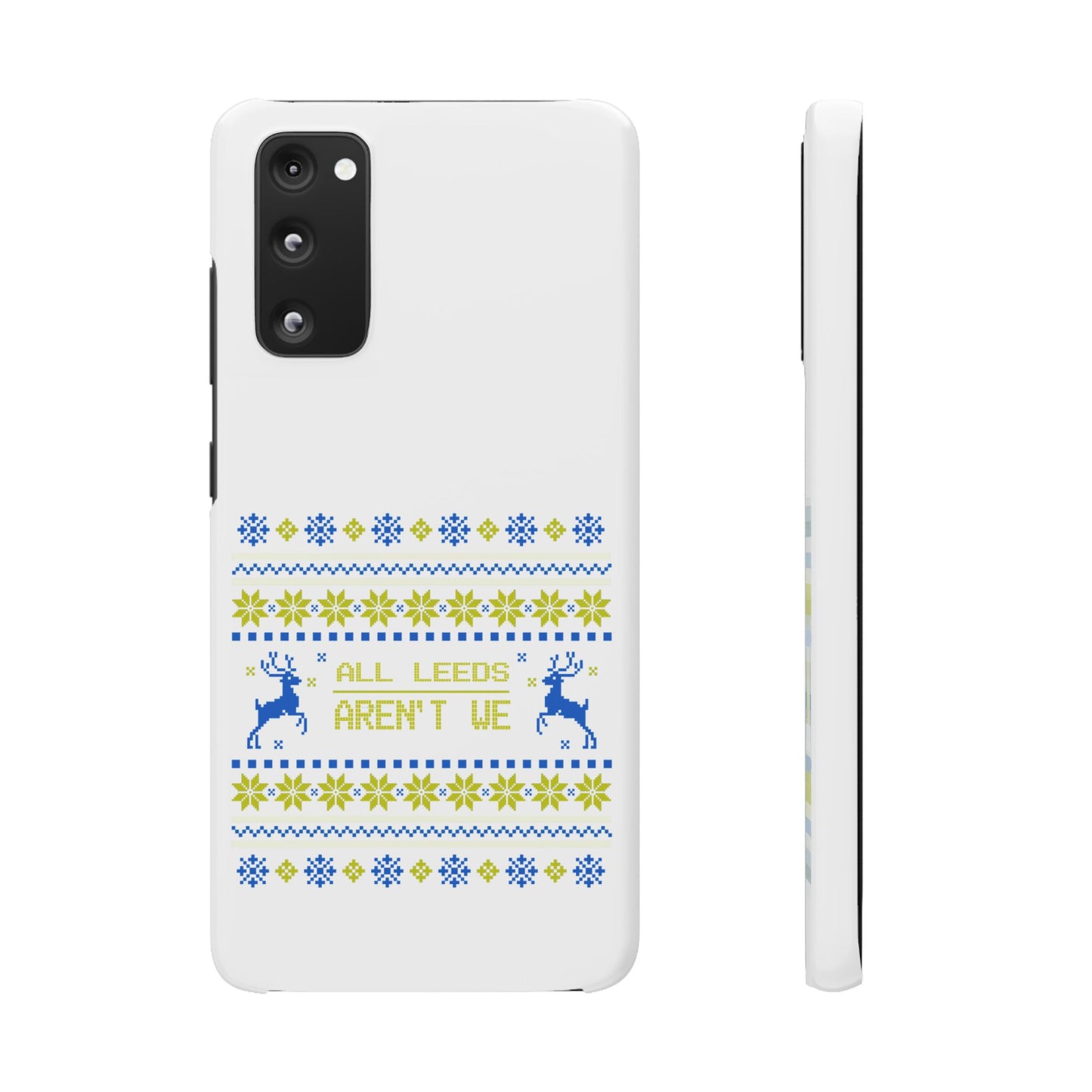 LUFC "All Leeds Aren't We" Blue &  Yellow Emblem Snap Case:  Christmas Edition