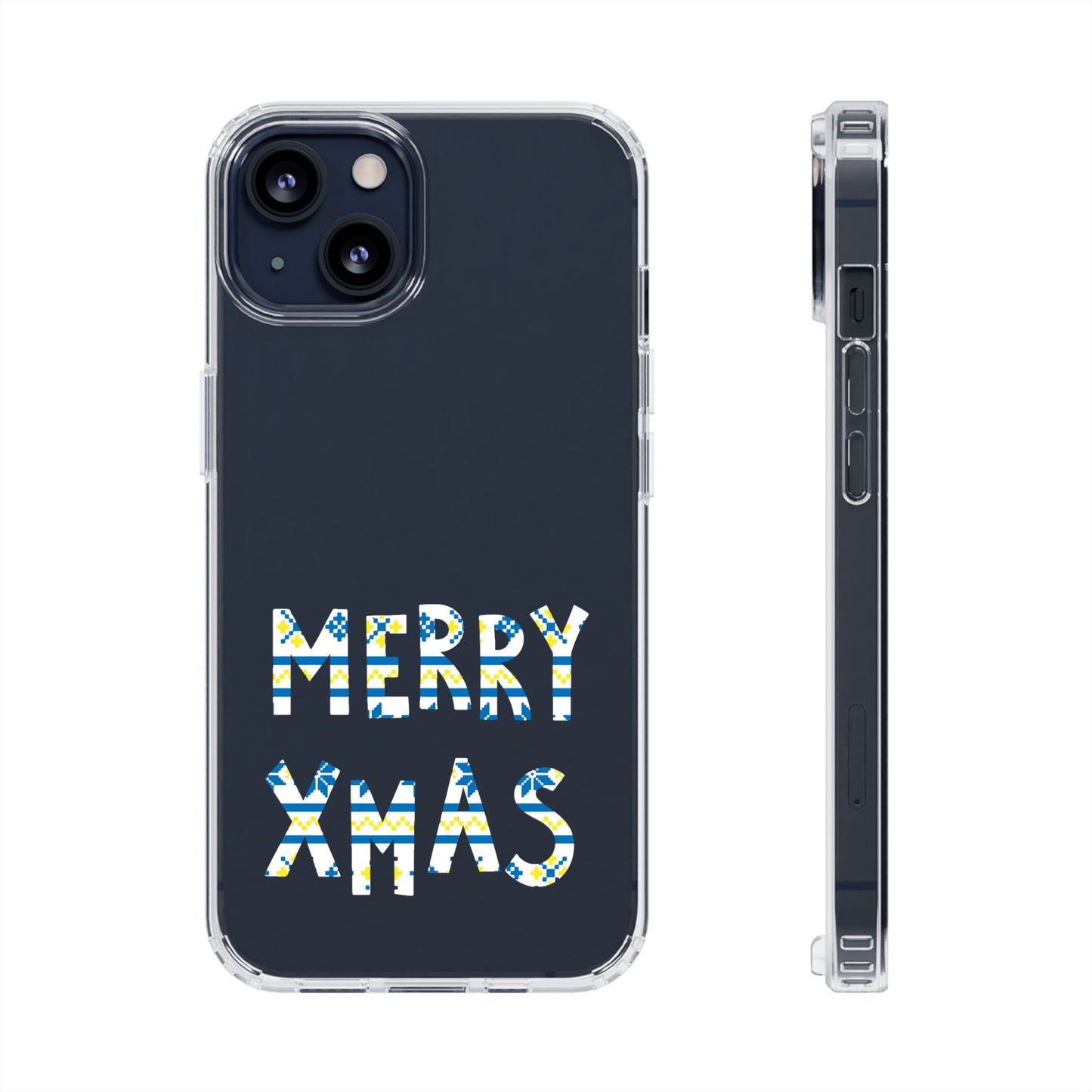Leeds United "MERRY XMAS" Clear  Impact-Resistant Case: Christmas  Edition