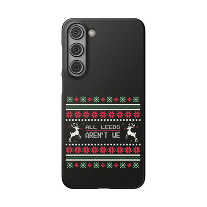 LUFC "All Leeds Aren't We" Red &  Green Emblem Snap Case: Christmas  Edition
