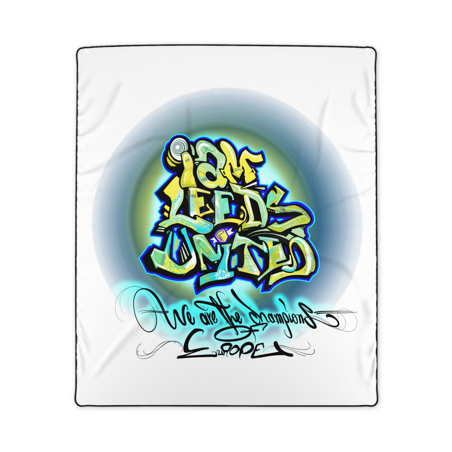 LUFC “Leeds United Graffiti”  Polyester Fleece Blanket: Bold Fan  Art Design