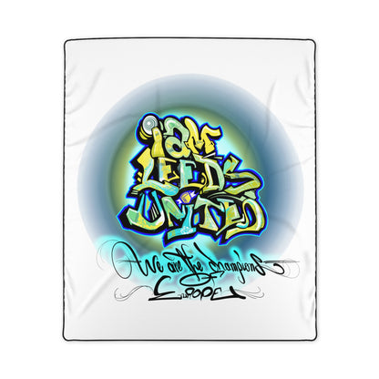 LUFC “Leeds United Graffiti”  Polyester Fleece Blanket: Bold Fan  Art Design