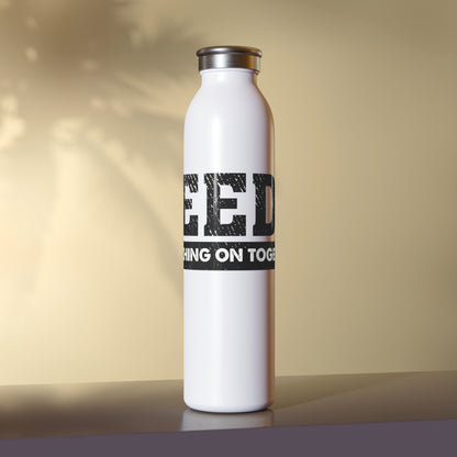 LEEDS “Marching On Together” Slim  Stainless Steel Water Bottle: Leeds  United Supporters Edition