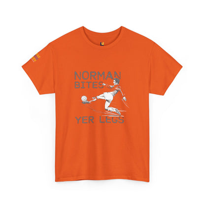 LUFC “Norman Bites Yer Legs” Tee:  Unisex Heavy Cotton Edition