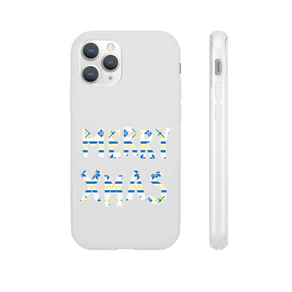 LUFC 'MERRY XMAS' Retro Football  Flexi Case: Christmas Edition