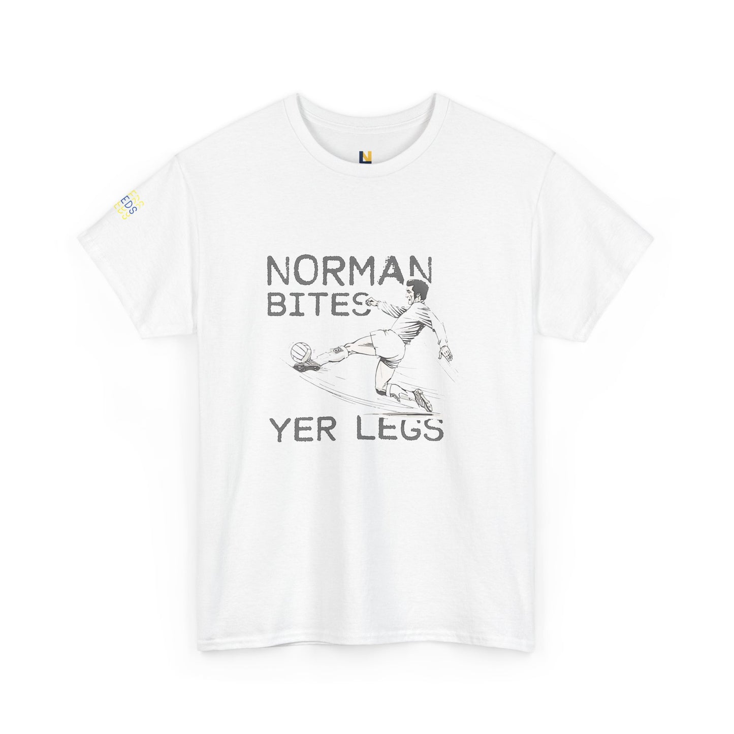 LUFC “Norman Bites Yer Legs” Tee:  Unisex Heavy Cotton Edition