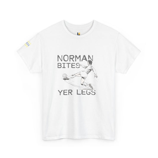 LUFC “Norman Bites Yer Legs” Tee:  Unisex Heavy Cotton Edition
