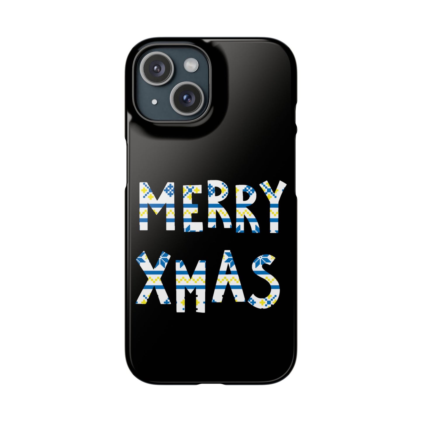 Leeds United "Merry Xmas" Blue &  Yellow Emblem Snap Case:  Christmas Edition
