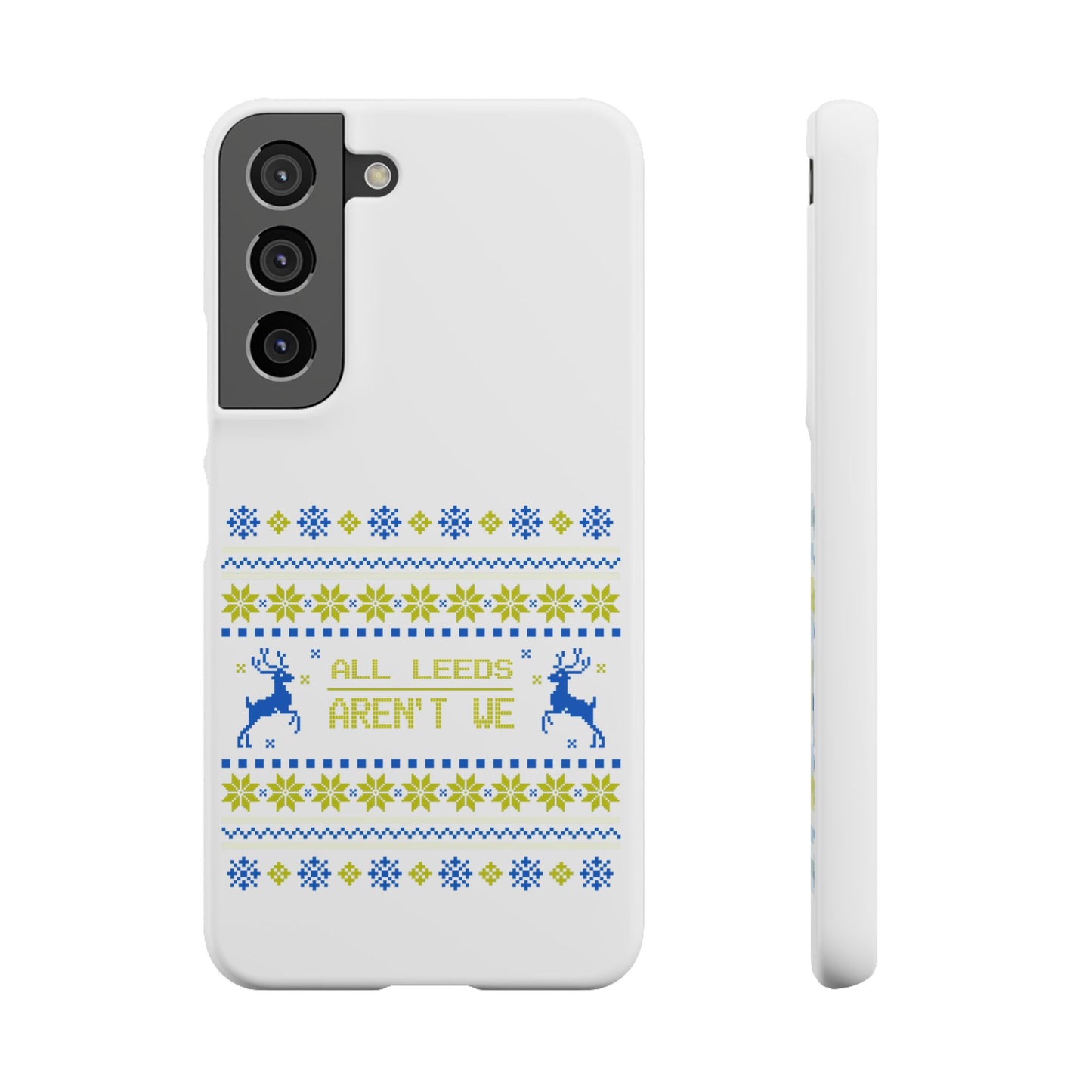 LUFC "All Leeds Aren't We" Blue &  Yellow Emblem Snap Case:  Christmas Edition