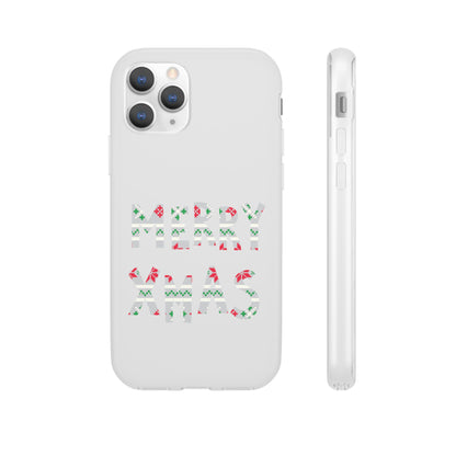 LUFC 'MERRY XMAS' Retro Football  Flexi Case: Christmas Edition