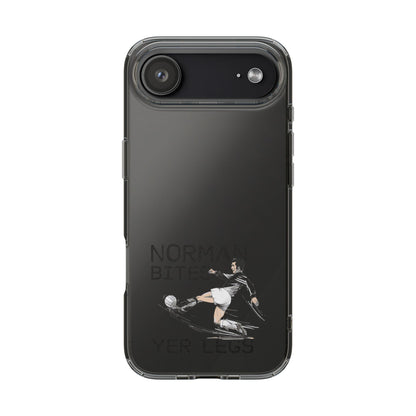 Leeds United Norman Bites 'YER  LEGS' Clear Impact-Resistant Case