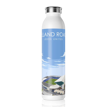 LUFC “Elland Road” Slim Insulated  Water Bottle: Sleek 20oz Travel Flask  for True Leeds Fans