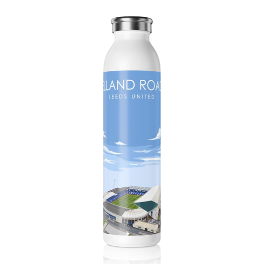 LUFC “Elland Road” Slim Insulated  Water Bottle: Sleek 20oz Travel Flask  for True Leeds Fans