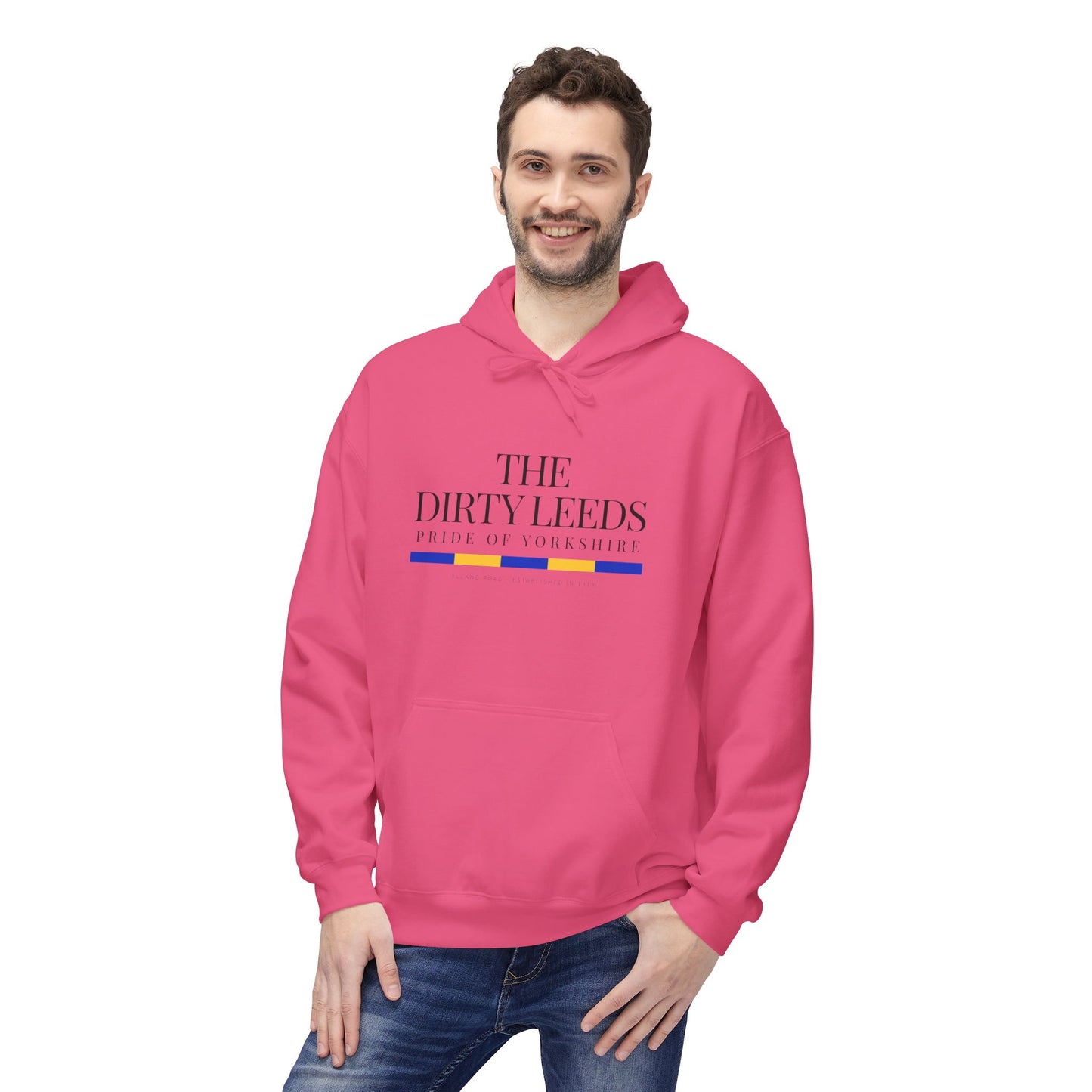 LUFC “The Dirty Leeds: Pride of  Yorkshire” Softstyle Fleece Hoodie - Lufcnews.co.uk