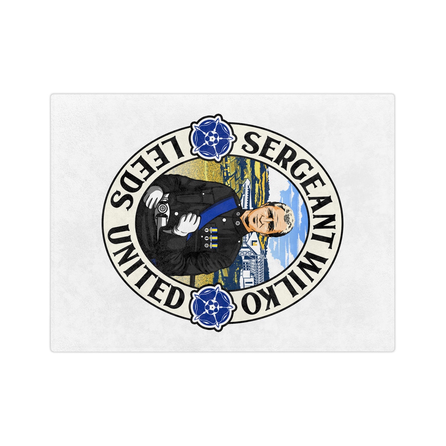 LUFC “Sergeant Wilko” Velveteen  Sports Blanket: Iconic Leeds United  Tribute Design