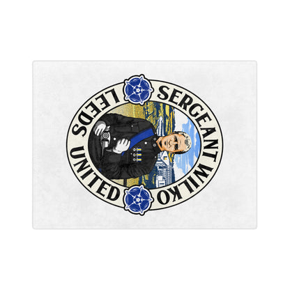 LUFC “Sergeant Wilko” Velveteen  Sports Blanket: Iconic Leeds United  Tribute Design