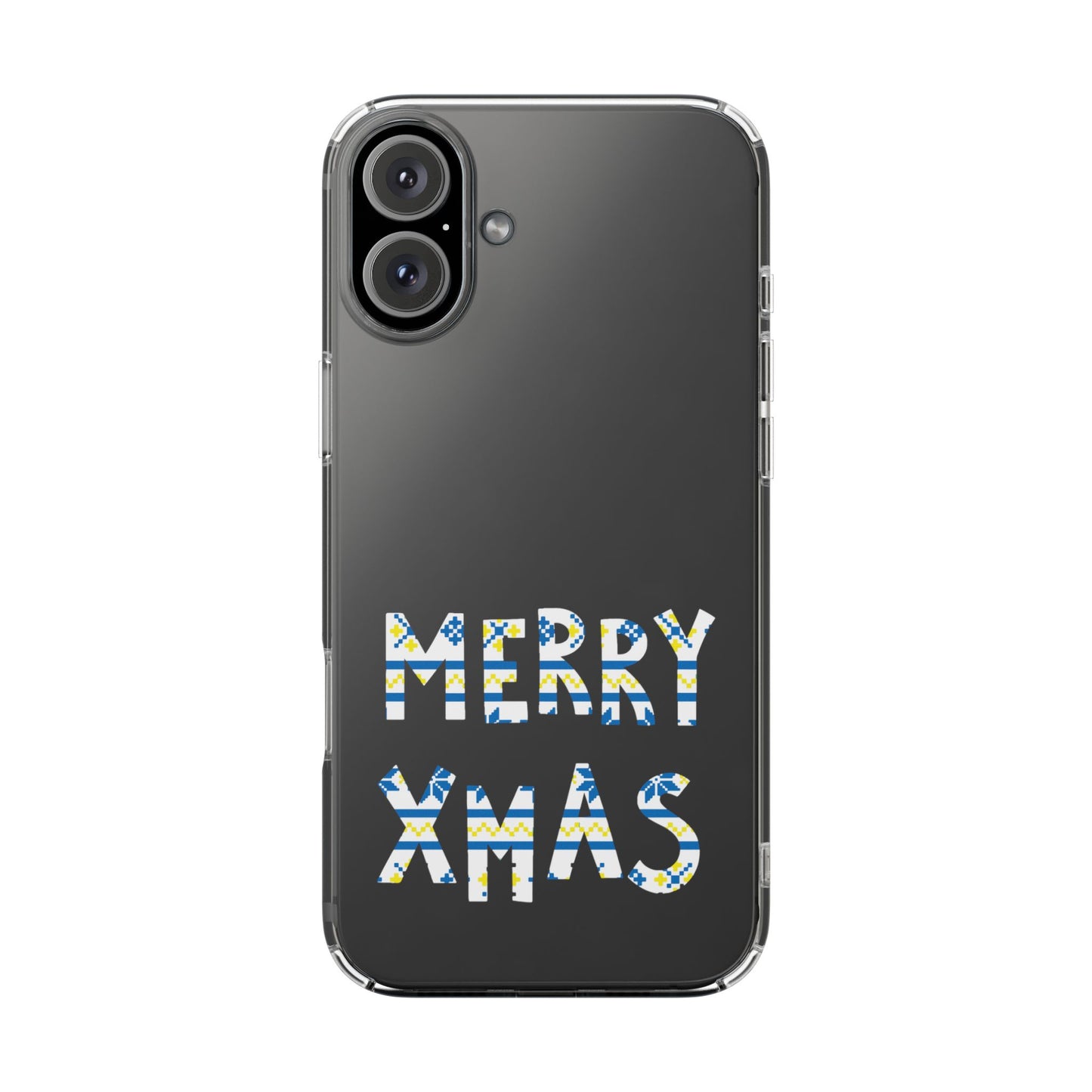 Leeds United "MERRY XMAS" Clear  Impact-Resistant Case: Christmas  Edition