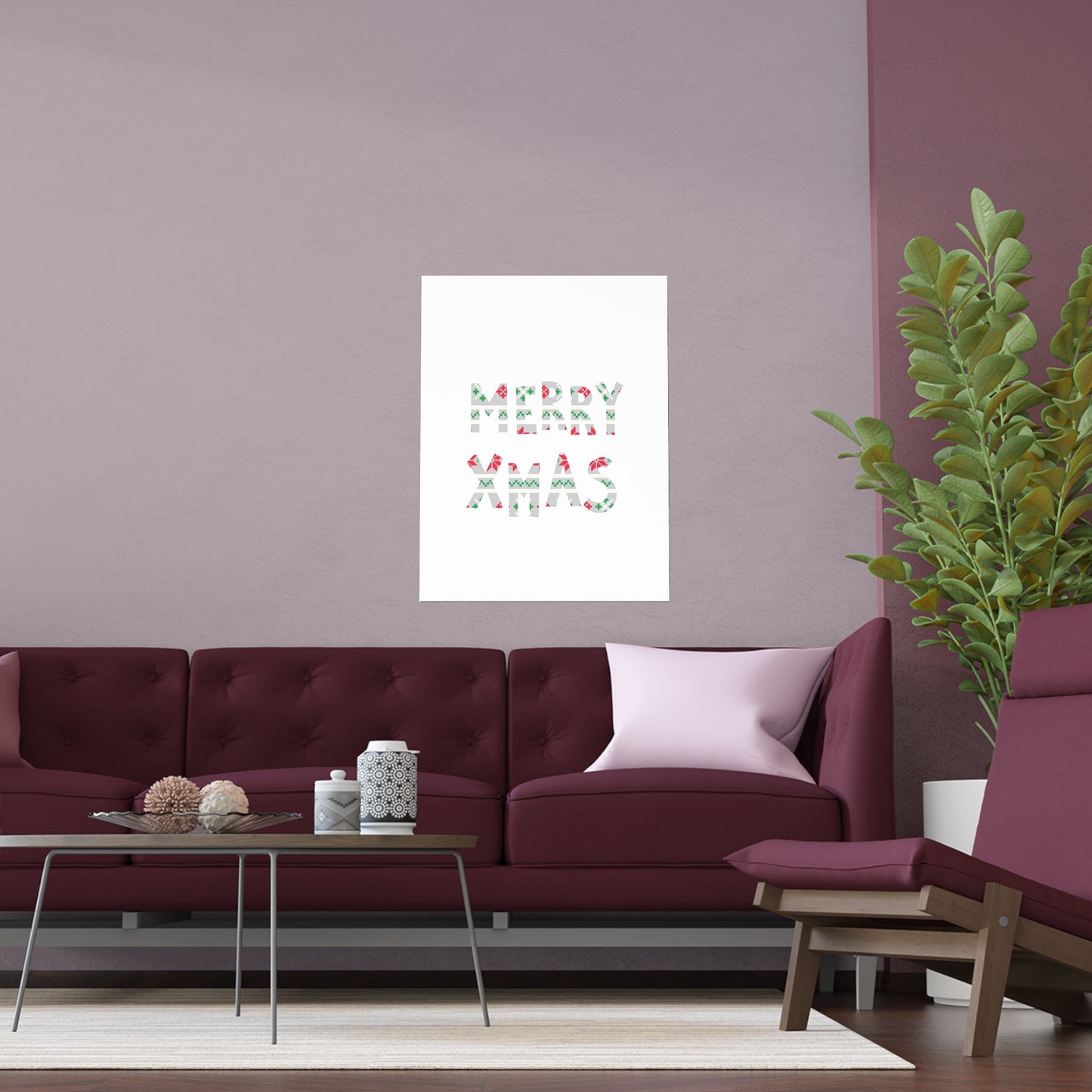 LUFC “Merry Xmas” Christmas  Design Logo Wall Art for Home &  Outdoors