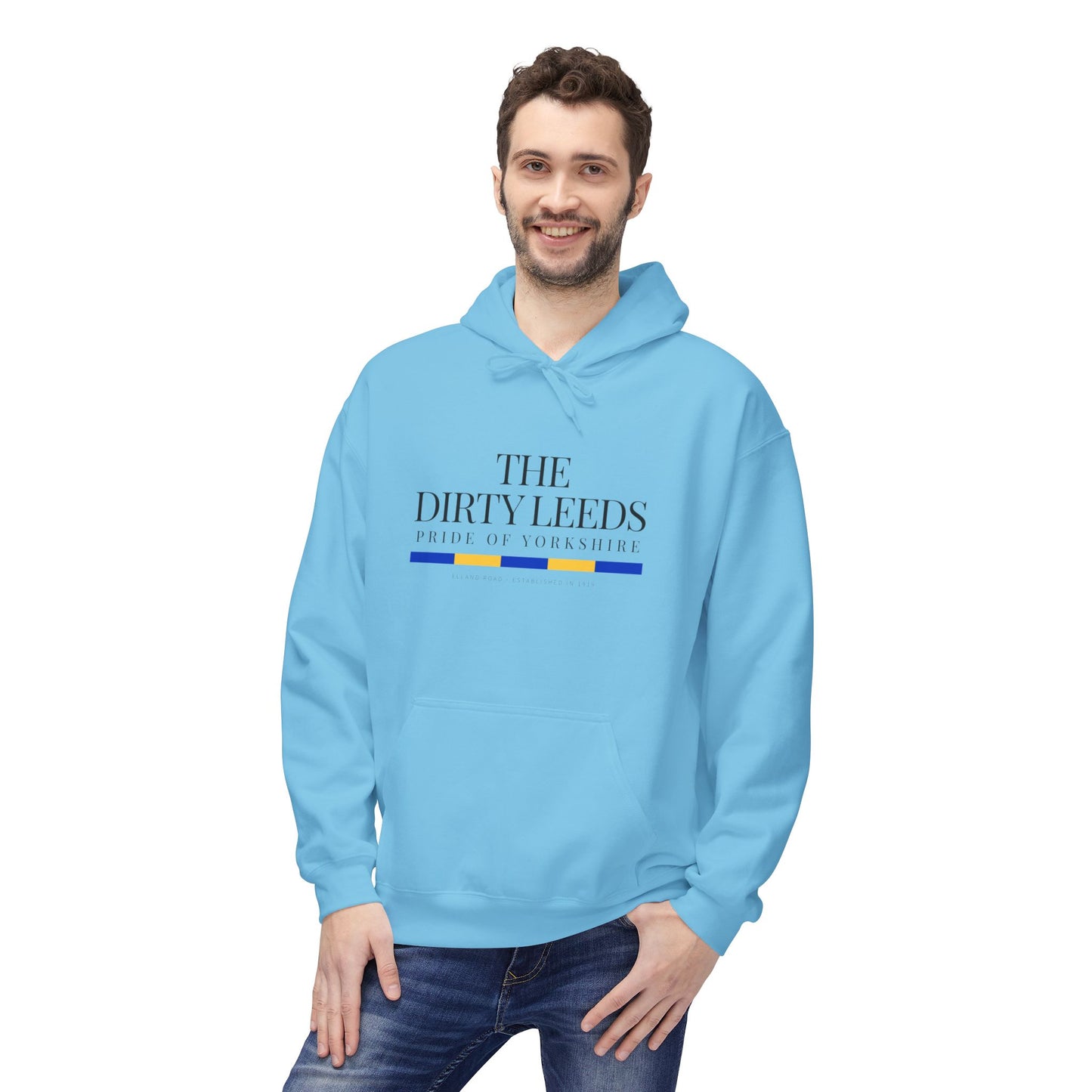 LUFC “The Dirty Leeds: Pride of  Yorkshire” Softstyle Fleece Hoodie - Lufcnews.co.uk