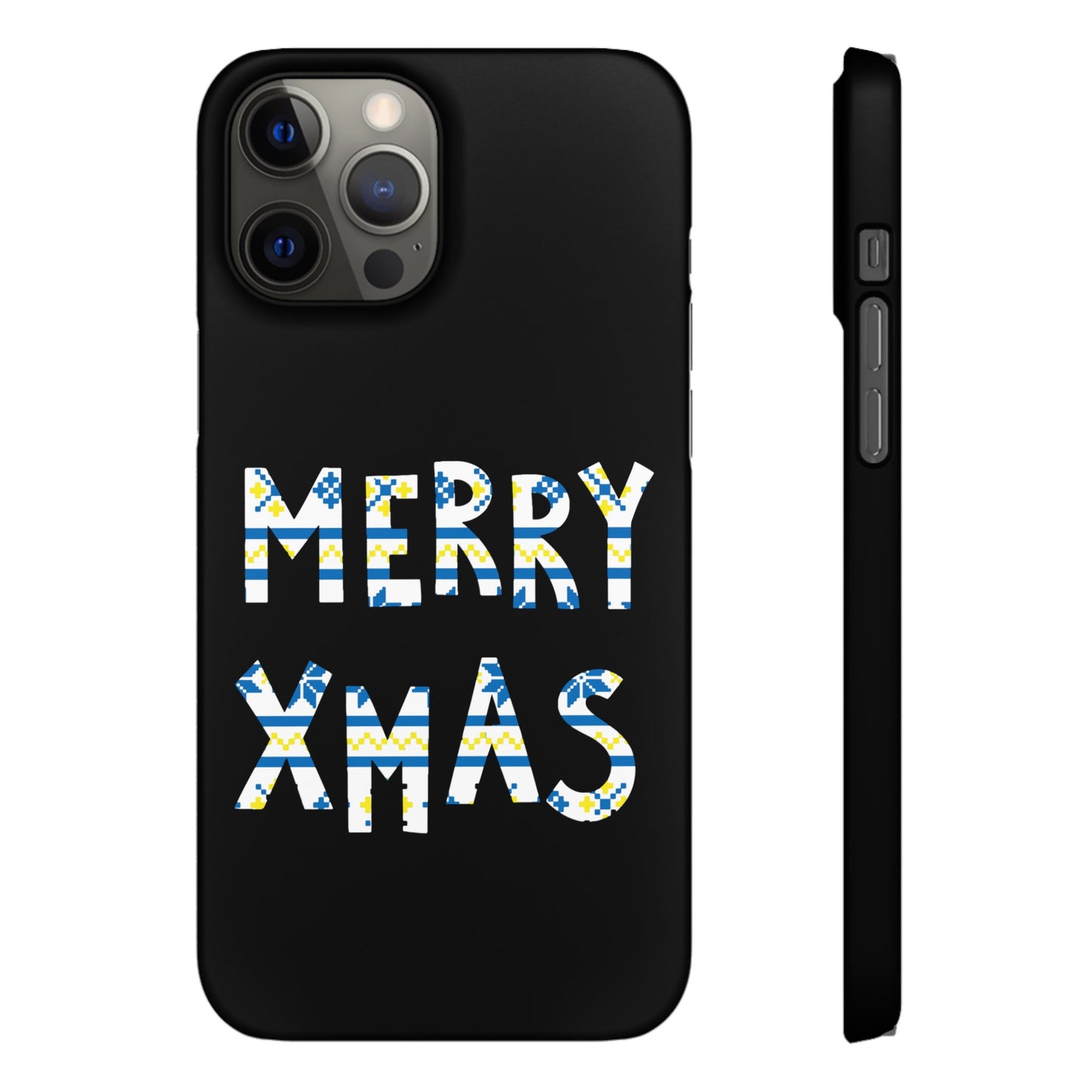 Leeds United "Merry Xmas" Blue &  Yellow Emblem Snap Case:  Christmas Edition
