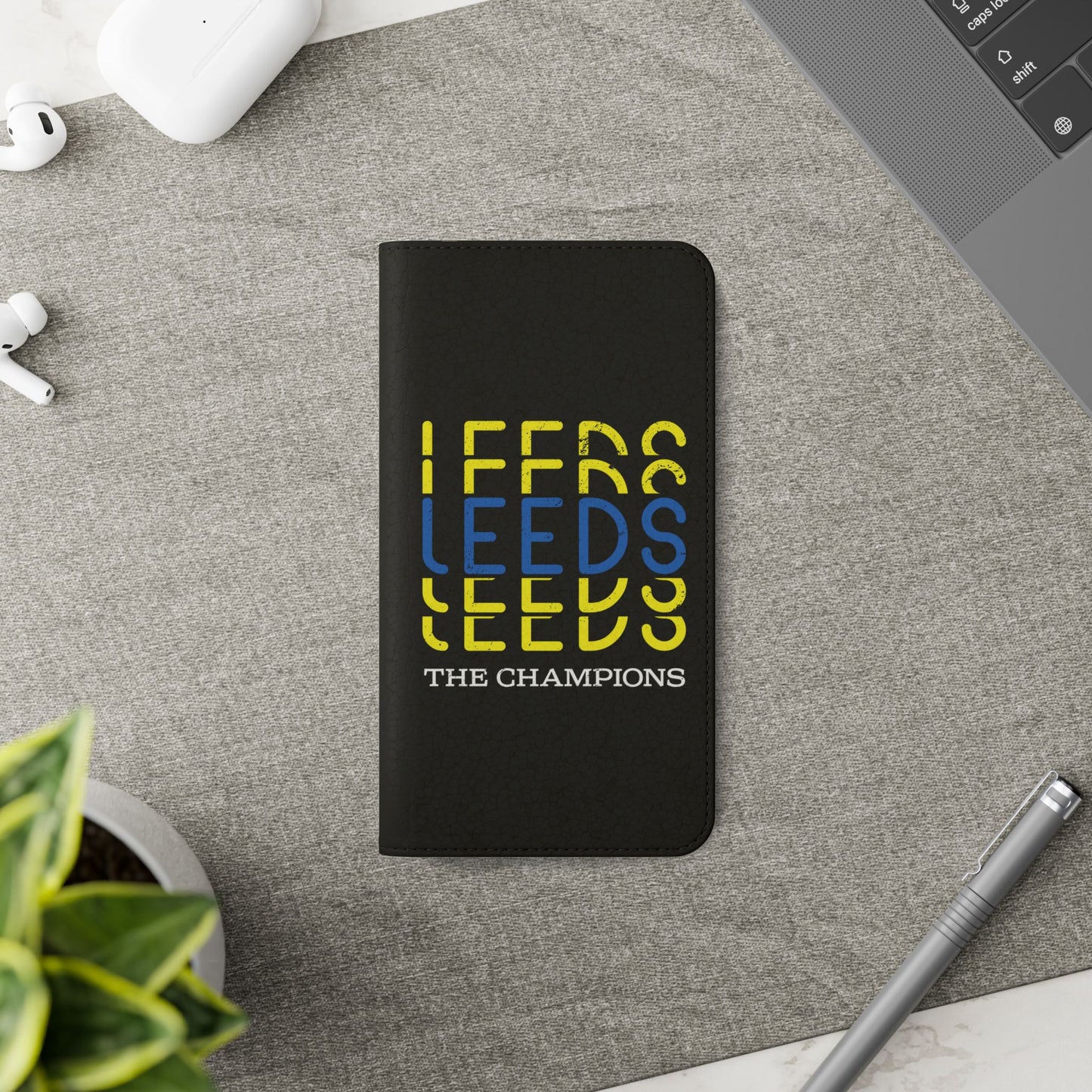 LUFC "LEEDS The Champions" Flip  Case Phone Wallet