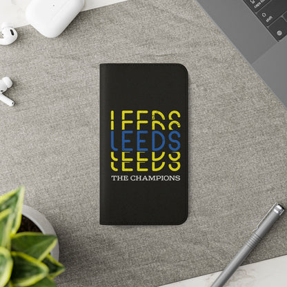 LUFC "LEEDS The Champions" Flip  Case Phone Wallet