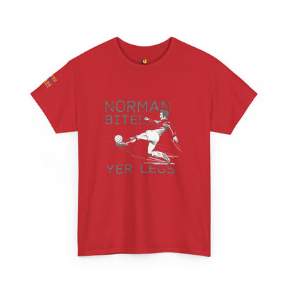 LUFC “Norman Bites Yer Legs” Tee:  Unisex Heavy Cotton Edition