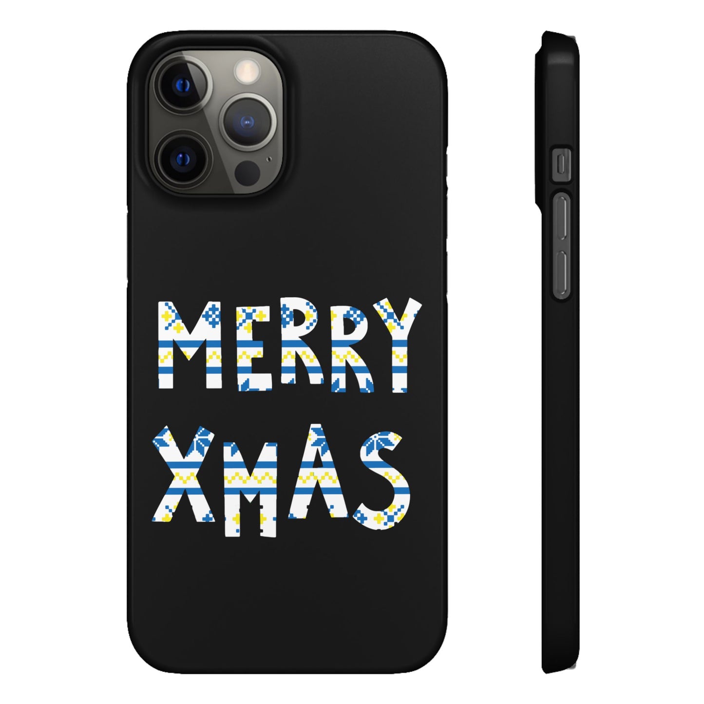 Leeds United "Merry Xmas" Blue &  Yellow Emblem Snap Case:  Christmas Edition