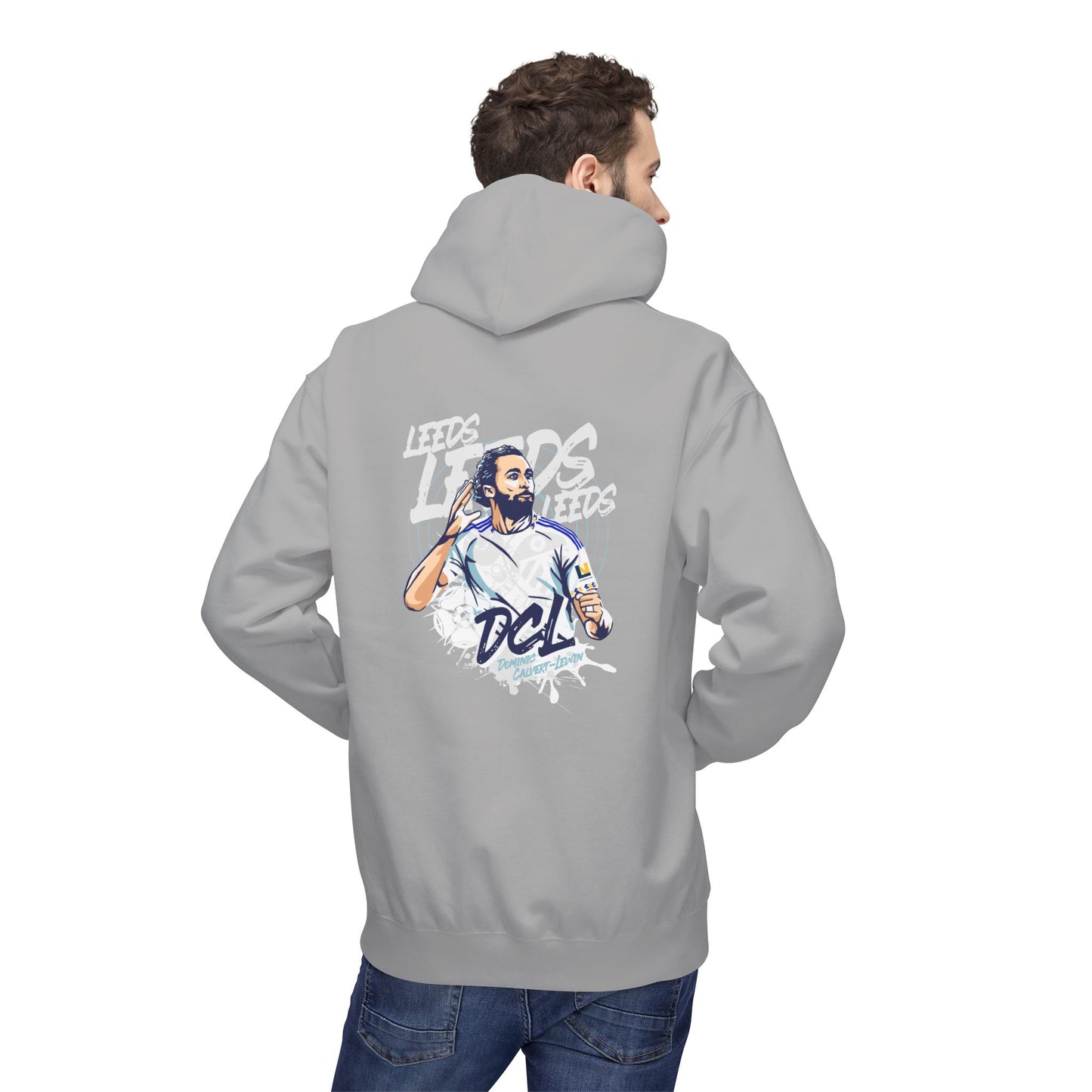 LUFC Softstyle Fleece Hoodie “LEEDS:  Dominic Calvert-Lewin” Midweight  Unisex - Lufcnews.co.uk