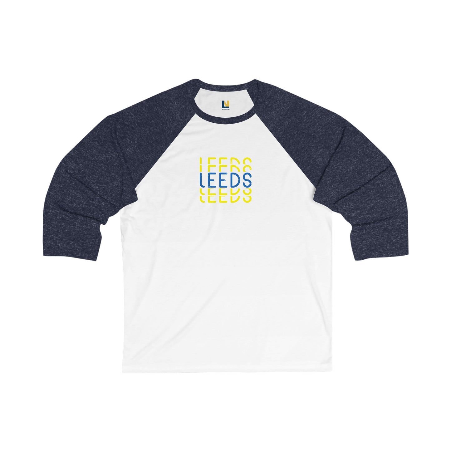 Leeds Unisex 3/4 Sleeve Baseball  Tee: Triple Leeds Edition