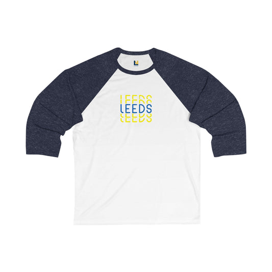 Leeds Unisex 3/4 Sleeve Baseball  Tee: Triple Leeds Edition