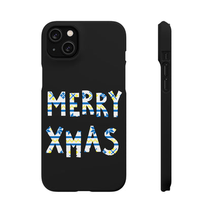 Leeds United "Merry Xmas" Blue &  Yellow Emblem Snap Case:  Christmas Edition