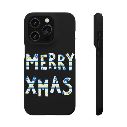 Leeds United "Merry Xmas" Blue &  Yellow Emblem Snap Case:  Christmas Edition
