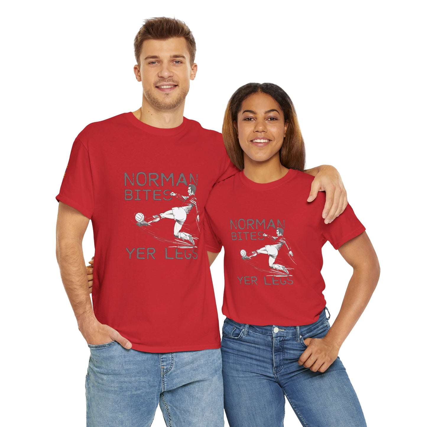 LUFC “Norman Bites Yer Legs” Tee:  Unisex Heavy Cotton Edition