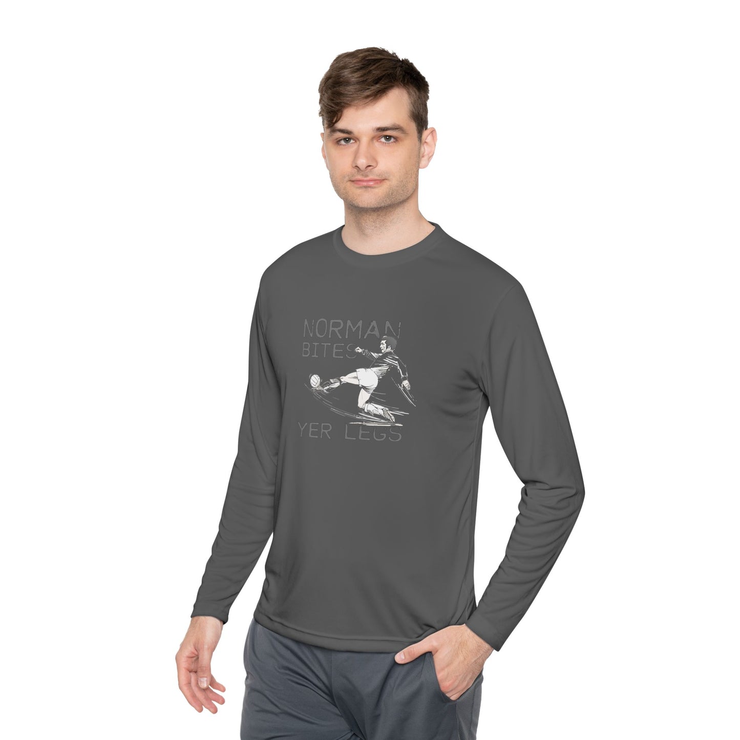 LUFC “Norman Bites Yer Legs” Long Sleeve T-Shirt: Unisex Humor Edition