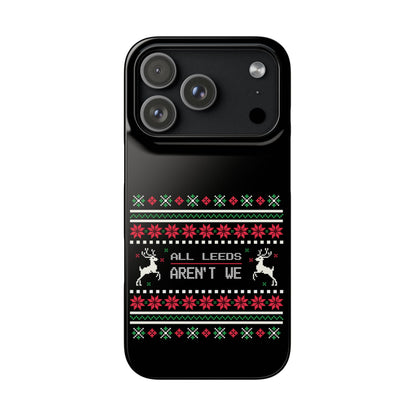 LUFC "All Leeds Aren't We" Red &  Green Emblem Snap Case: Christmas  Edition