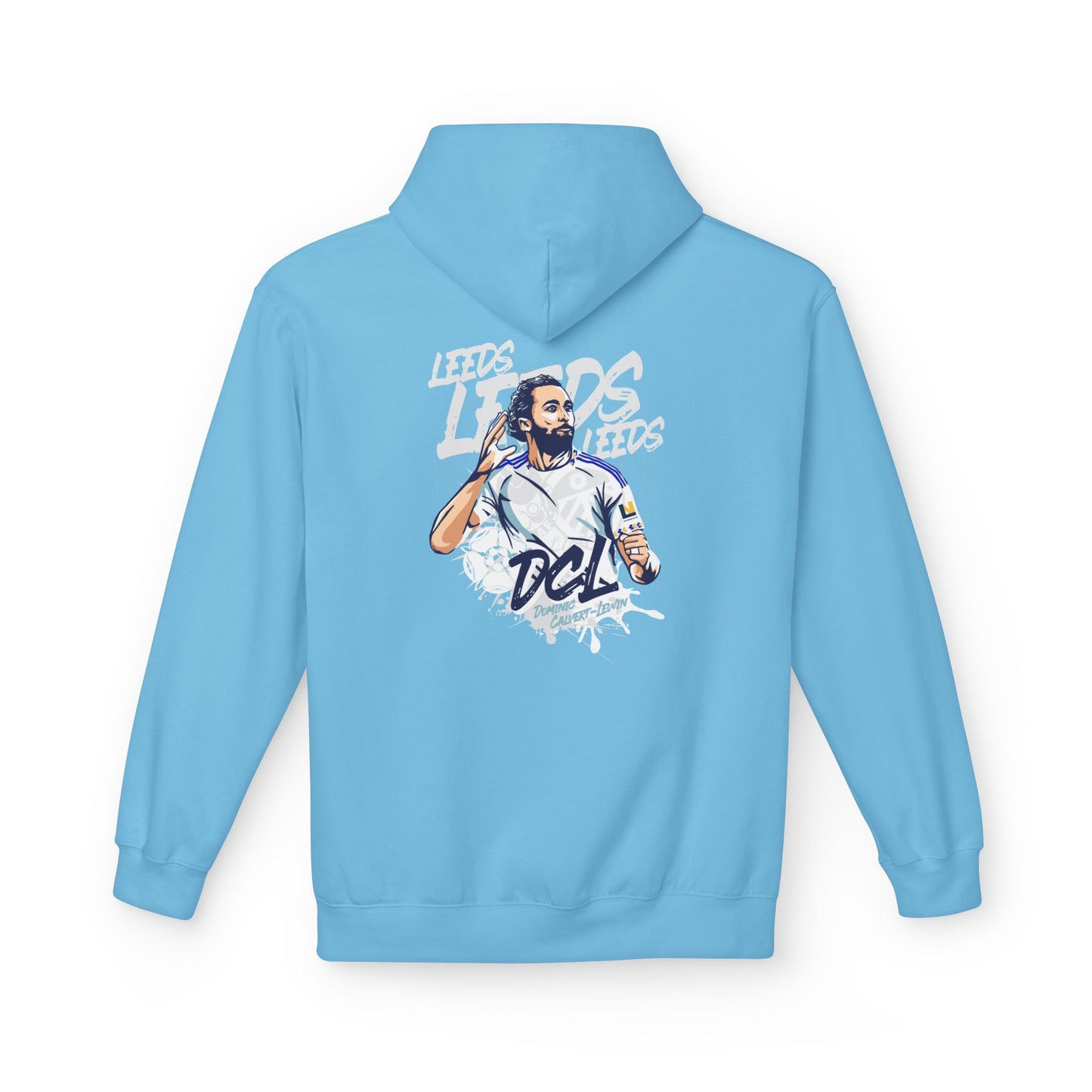 LUFC Softstyle Fleece Hoodie “LEEDS:  Dominic Calvert-Lewin” Midweight  Unisex - Lufcnews.co.uk