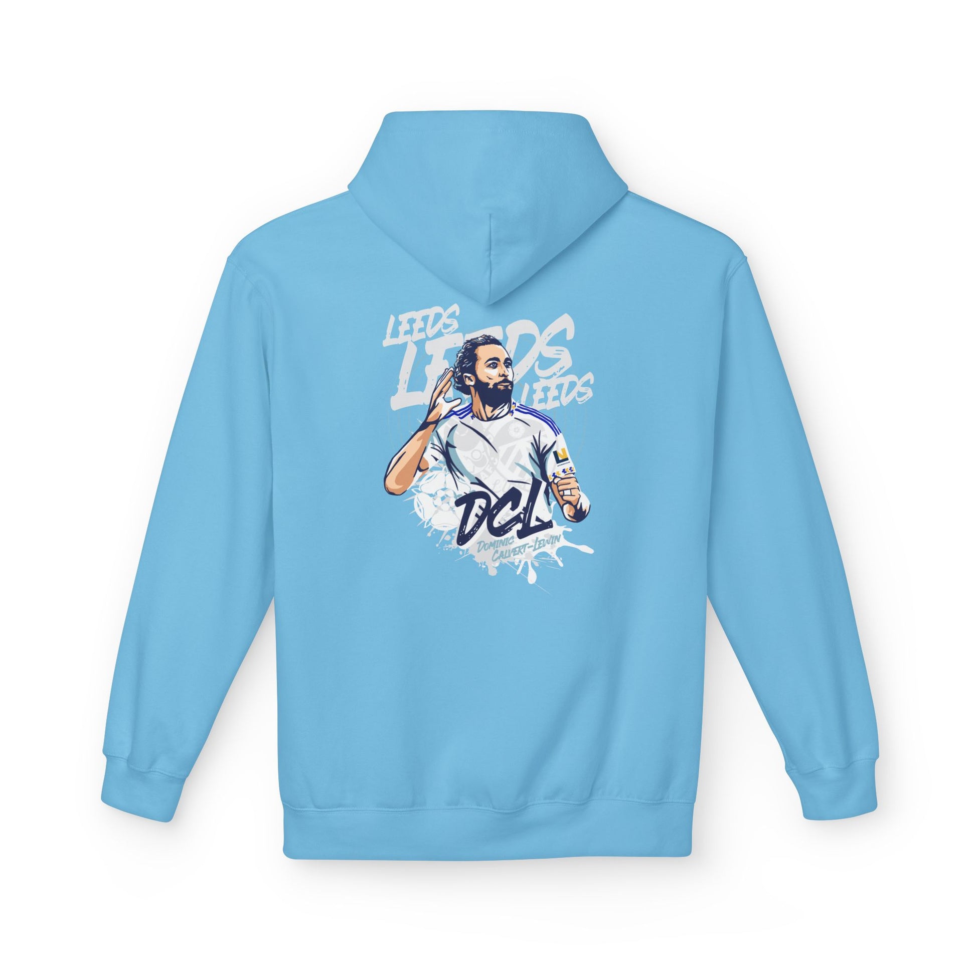 LUFC Softstyle Fleece Hoodie “LEEDS:  Dominic Calvert-Lewin” Midweight  Unisex - Lufcnews.co.uk