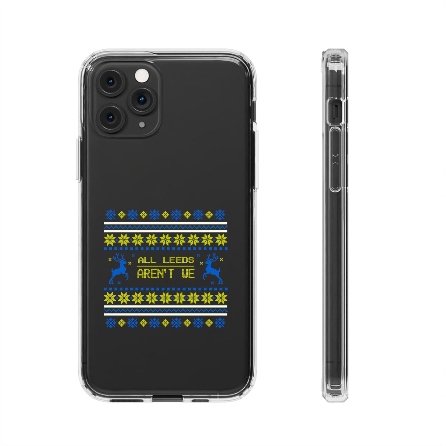 LUFC "All Leeds Aren't We" Clear  Impact-Resistant Case: Christmas  Edition