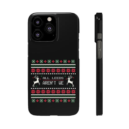 LUFC "All Leeds Aren't We" Red &  Green Emblem Snap Case: Christmas  Edition