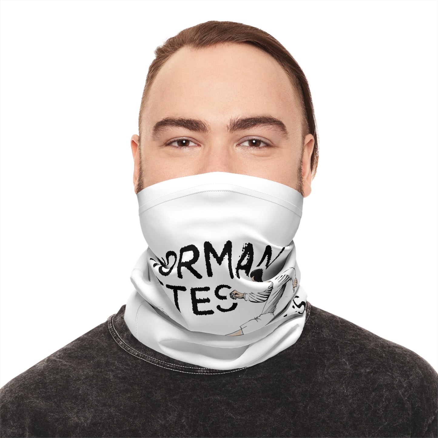 LUFC “Norman Bites Yer Legs”  Winter Neck Gaiter: Fleece-Lined  Cold-Weather Essential